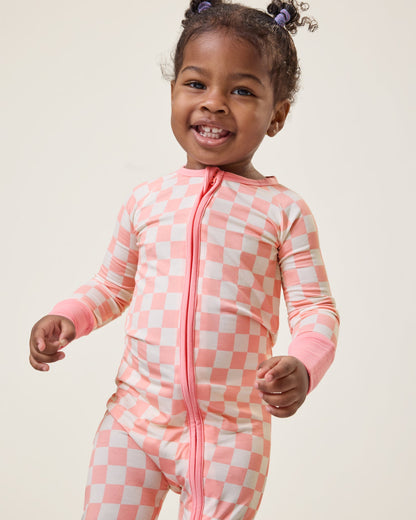 Bamboo Baby Pajama | Pink Checker