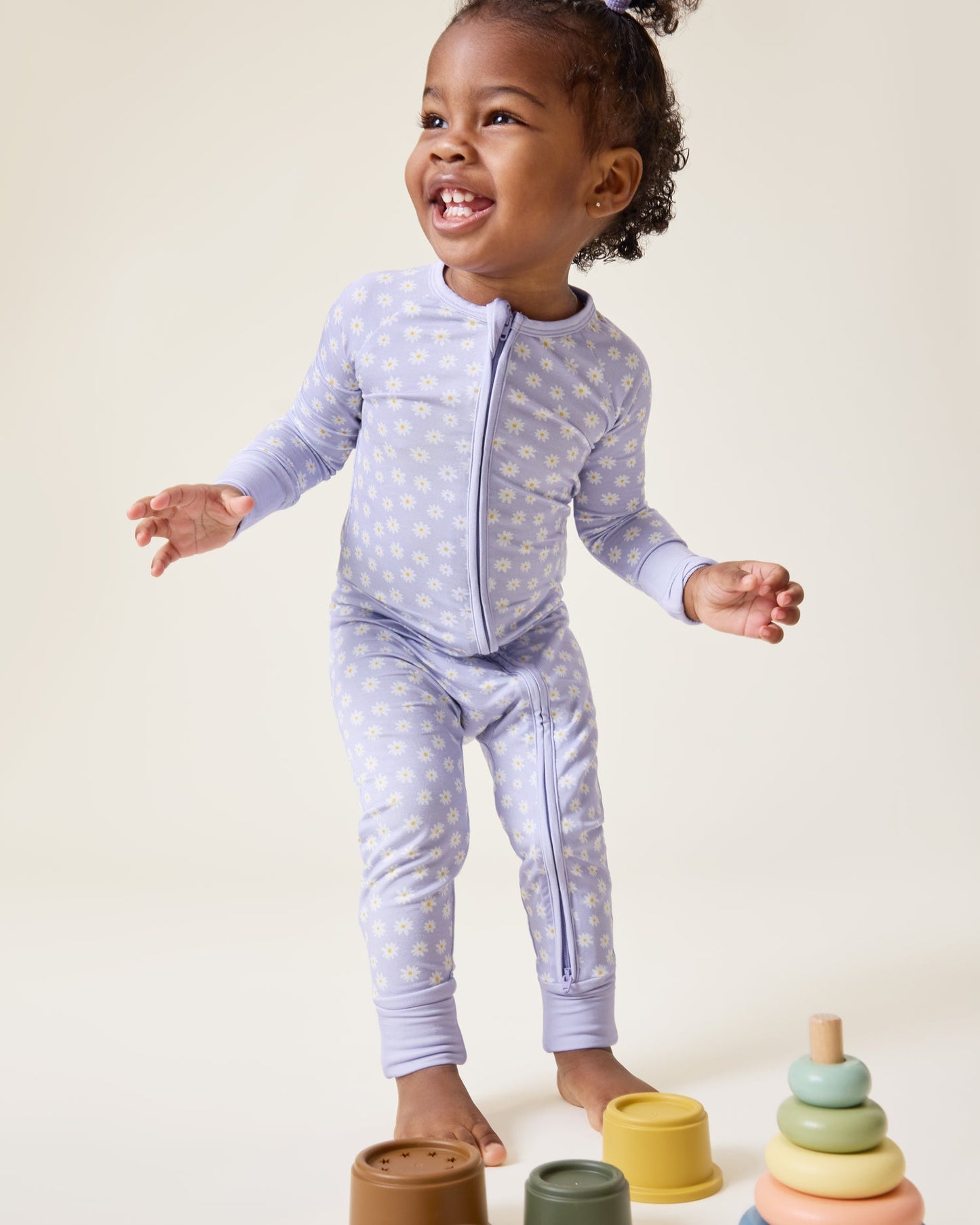 Bamboo Baby Pajama | Purple Daisies