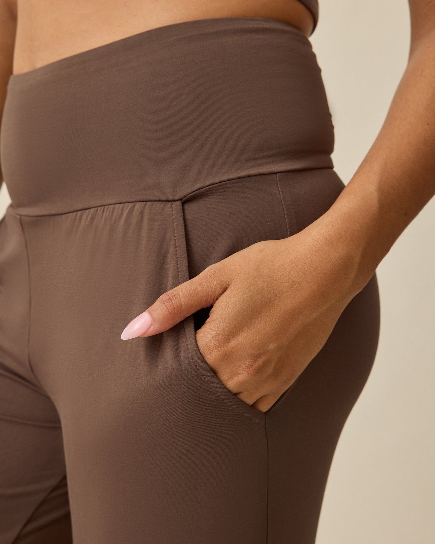 Bamboo Wide Leg Maternity & Postpartum Lounge Pant | Chocolate