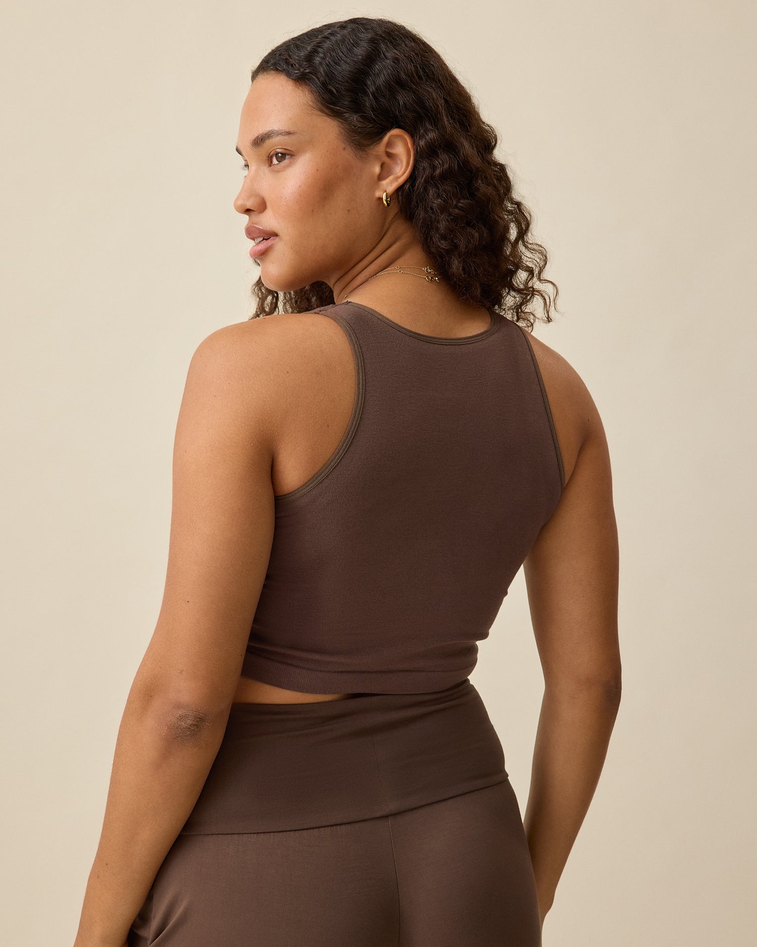 Sublime® Bamboo Maternity & Nursing Longline Bra Top | Chocolate