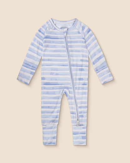 Bamboo Baby Pajama | Blue Watercolor