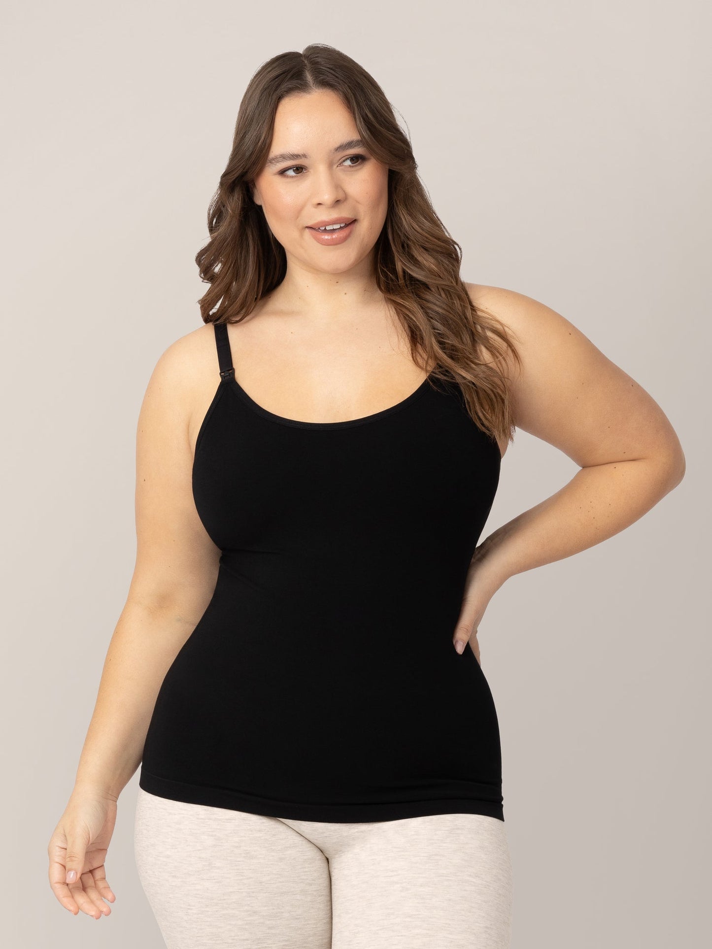 Sublime® Bamboo Nursing Cami Two-Pack | Black & Oatmeal Heather