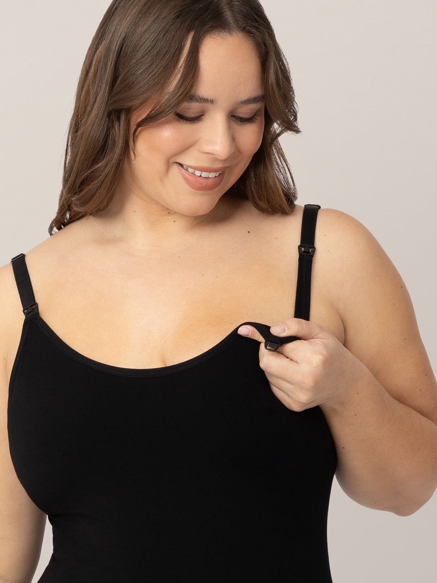 Sublime® Bamboo Nursing Cami Two-Pack | Black & Oatmeal Heather