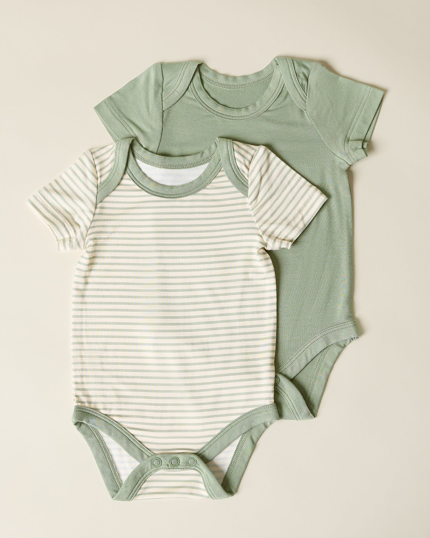Baby Onesie Two-Pack | Sage Candy Stripe