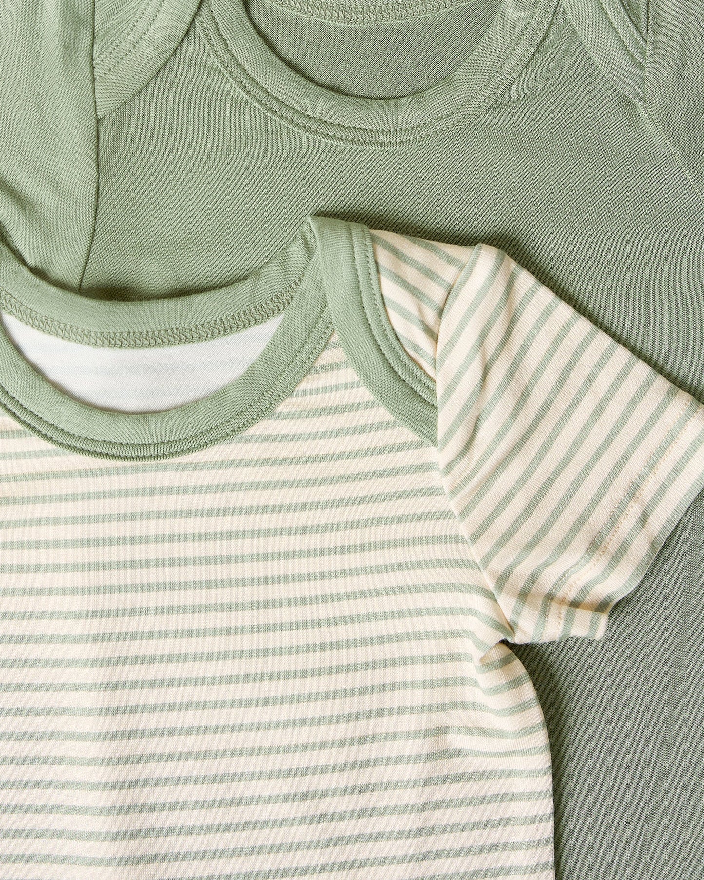 Baby Onesie Two-Pack | Sage Candy Stripe