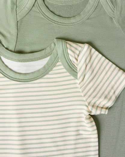 Baby Onesie Two-Pack | Sage Candy Stripe
