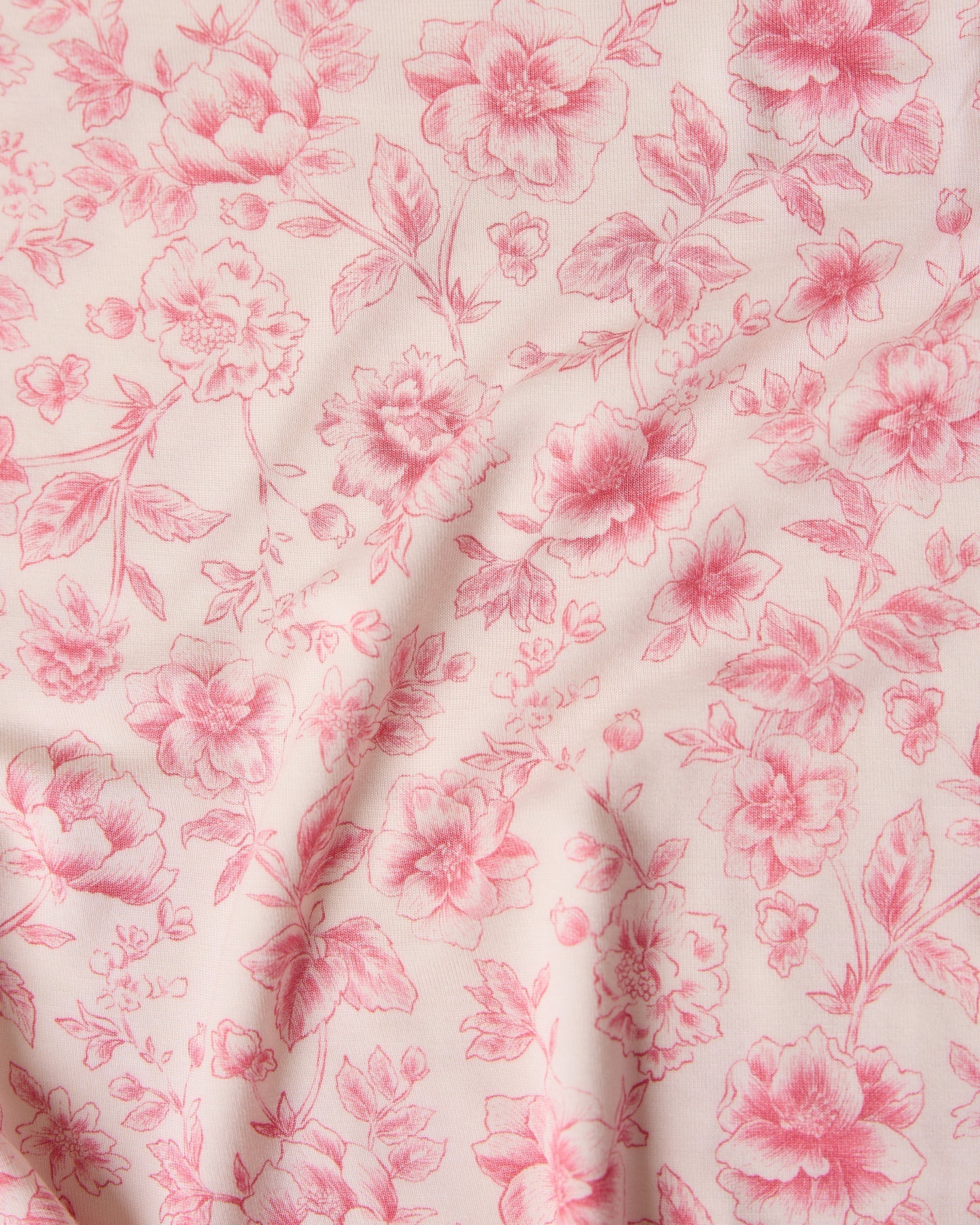 Bamboo Knotted Baby Gown & Hat | Pink Toile