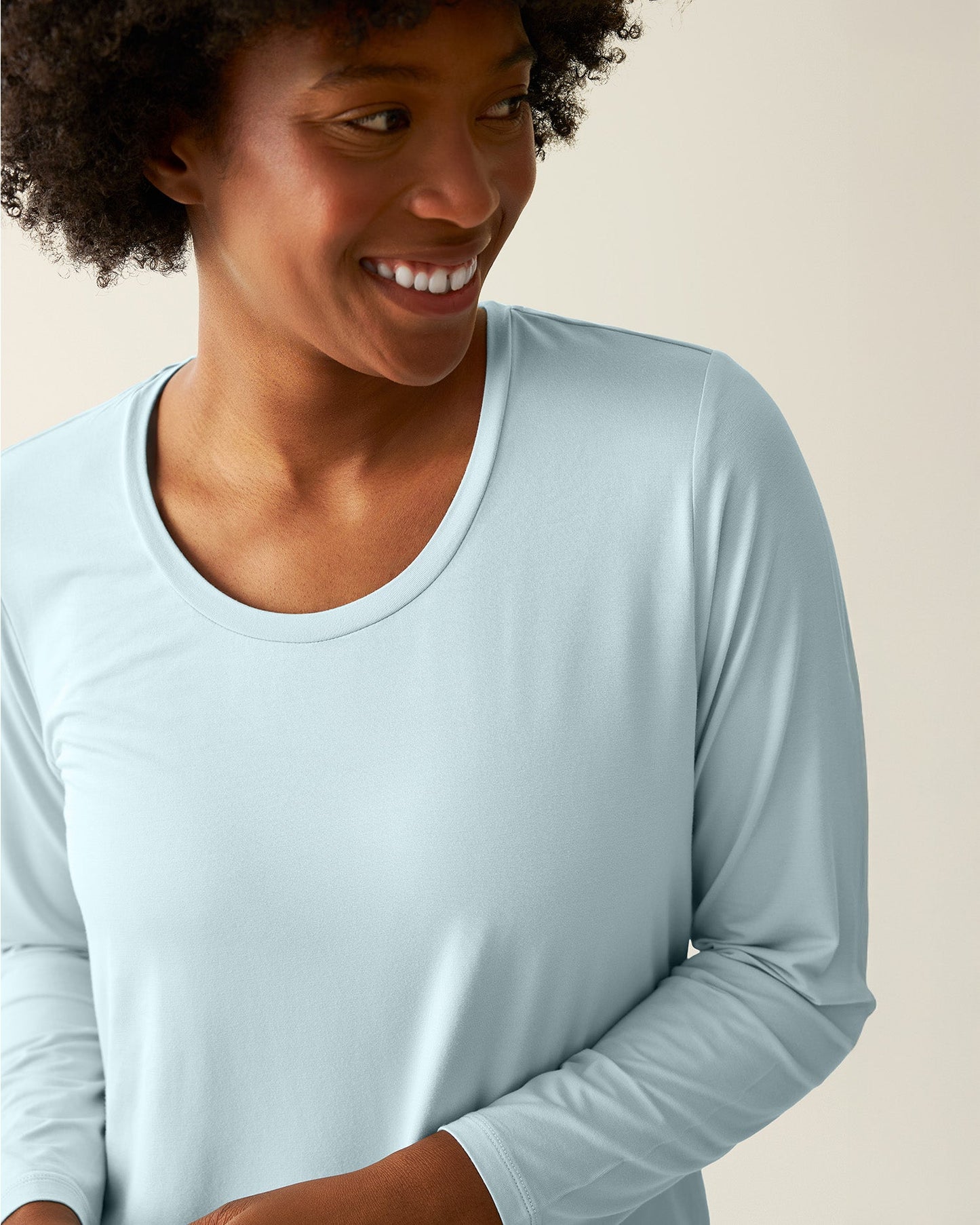 Bamboo Maternity & Nursing Long Sleeve T-shirt | Powder Blue