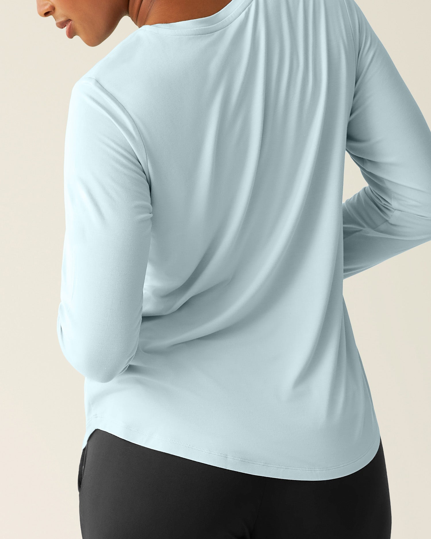 Bamboo Maternity & Nursing Long Sleeve T-shirt | Powder Blue