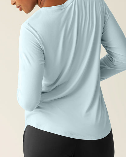 Bamboo Maternity & Nursing Long Sleeve T-shirt | Powder Blue