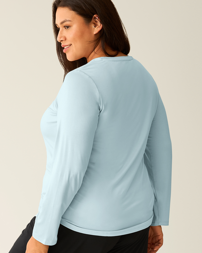 Bamboo Maternity & Nursing Long Sleeve T-shirt | Powder Blue