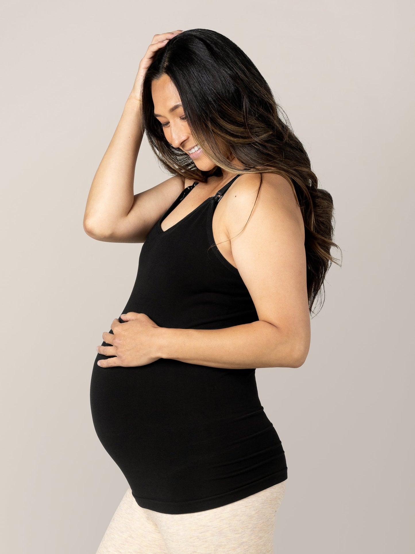 Sublime® Bamboo Hands-Free Pumping & Nursing Cami | Black