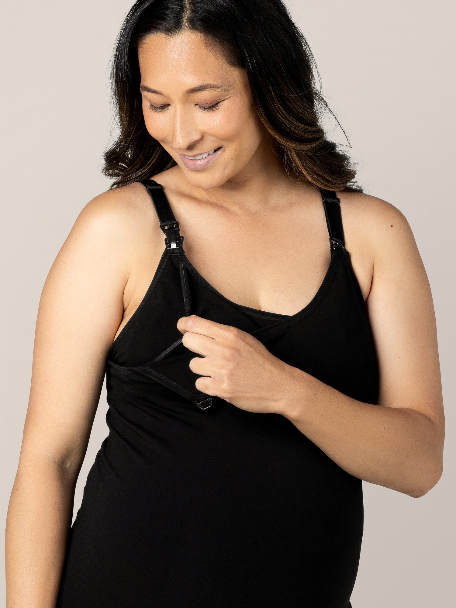 Sublime® Bamboo Hands-Free Pumping & Nursing Cami | Black