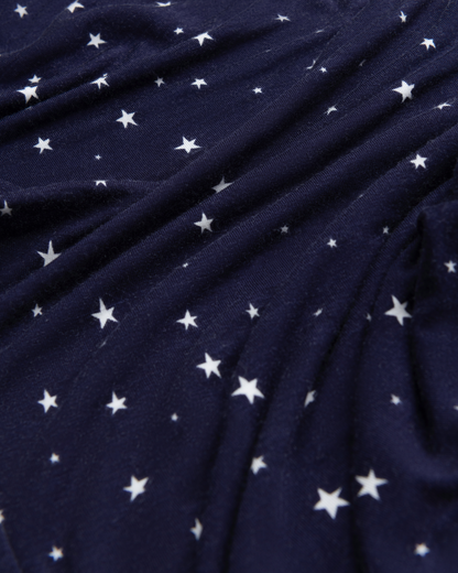 Bamboo Knotted Baby Gown & Hat | Navy Stars