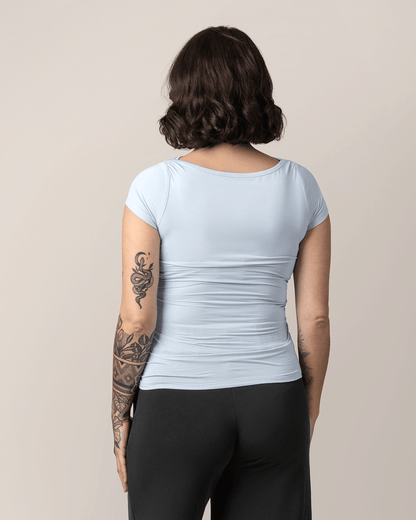 Kiera Boat Neck Maternity & Nursing Top | French Blue