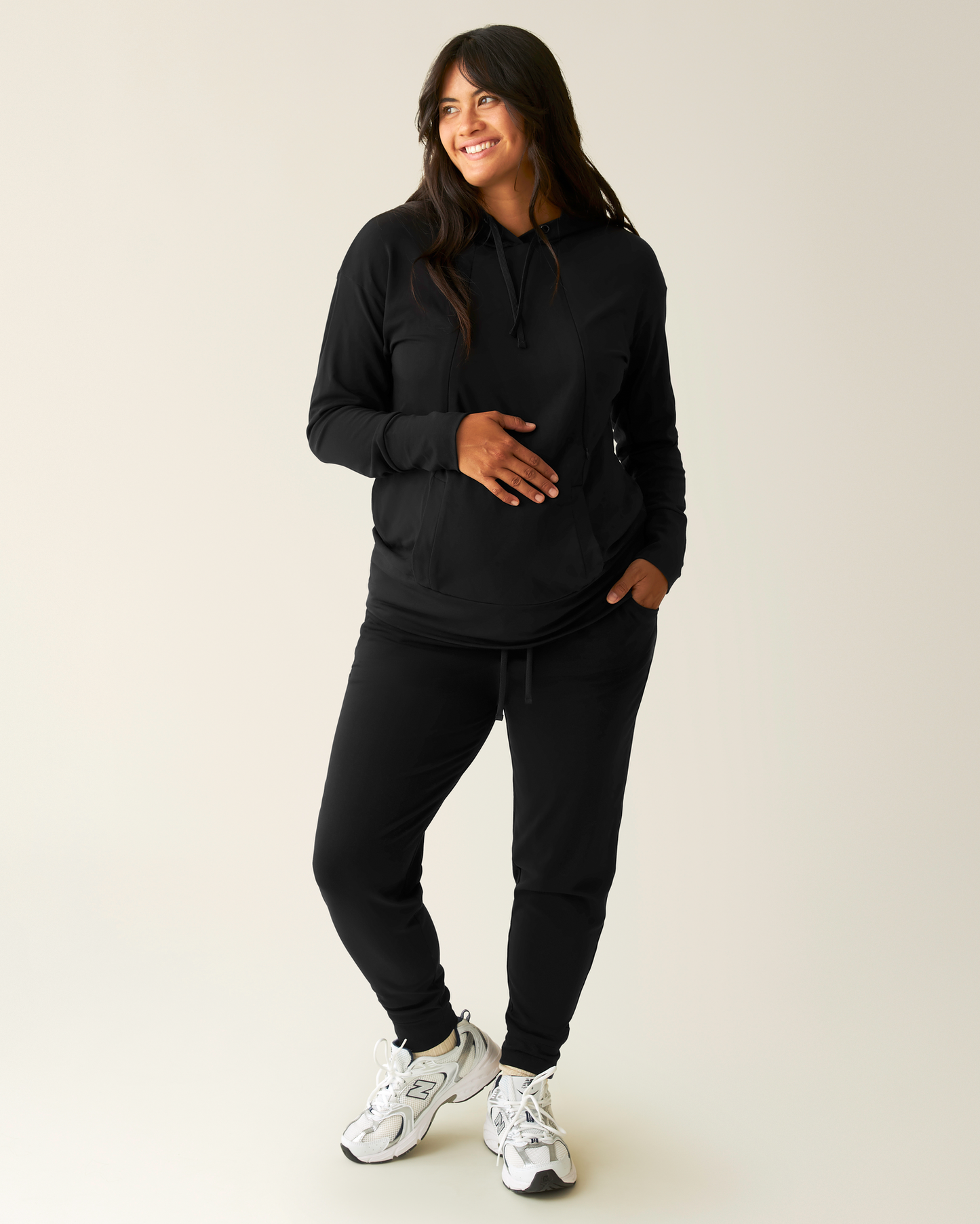 Brushed Bamboo Maternity & Postpartum Jogger | Black
