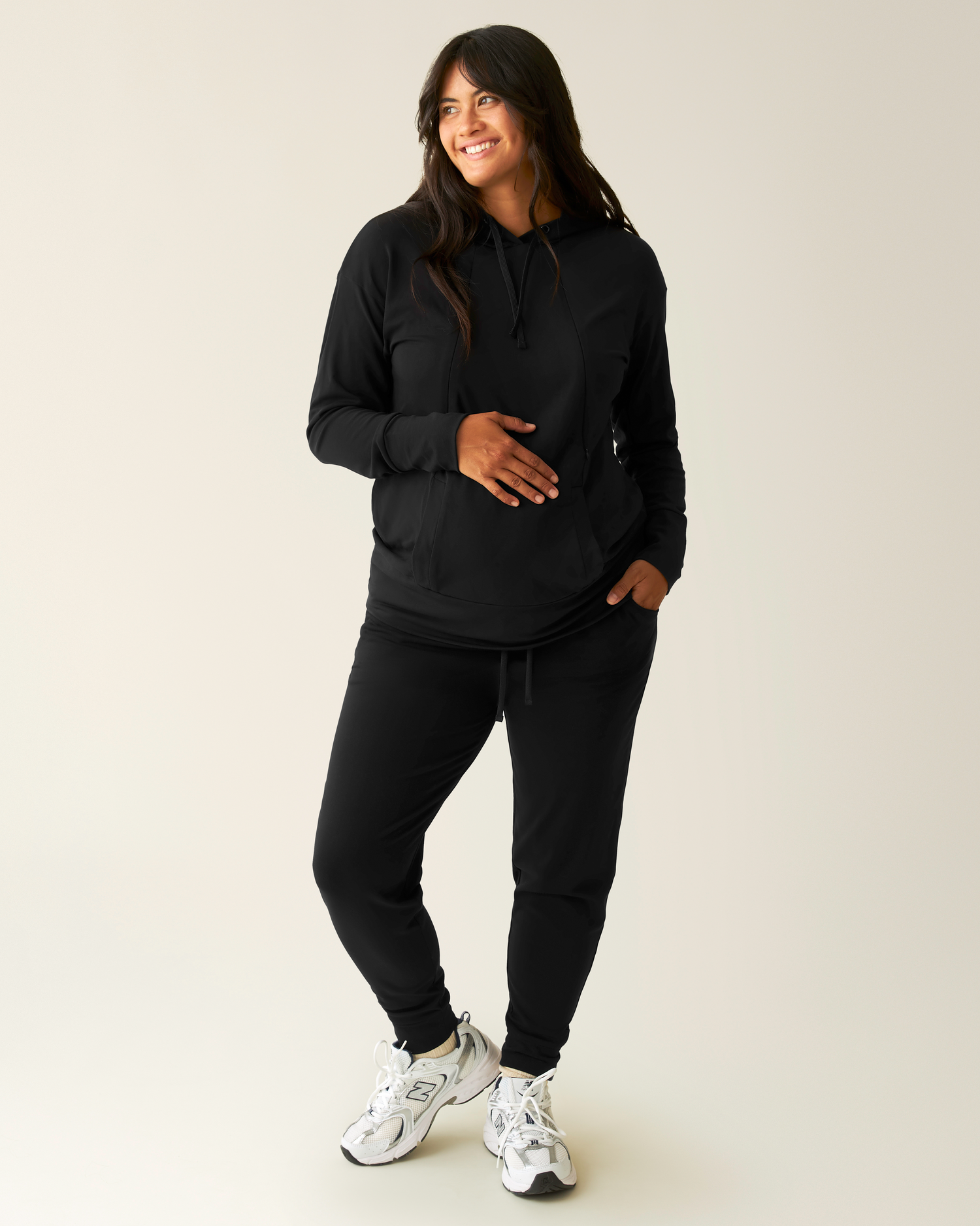 Brushed Bamboo Maternity & Postpartum Jogger | Black