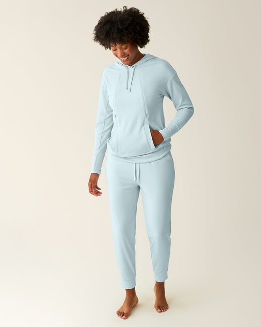 Brushed Bamboo Maternity & Postpartum Jogger | Powder Blue