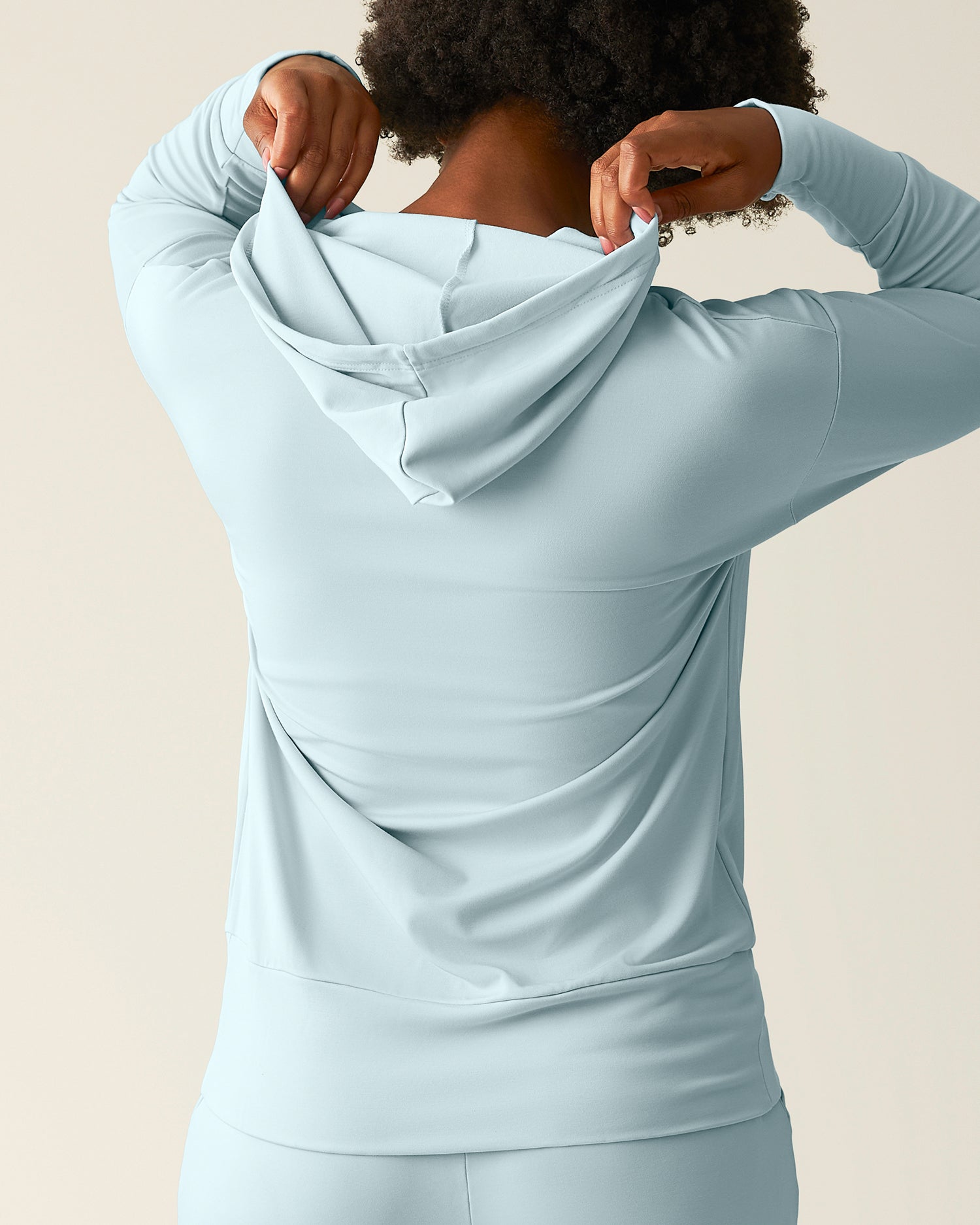 Brushed Bamboo Maternity & Nursing Hoodie | Powder Blue