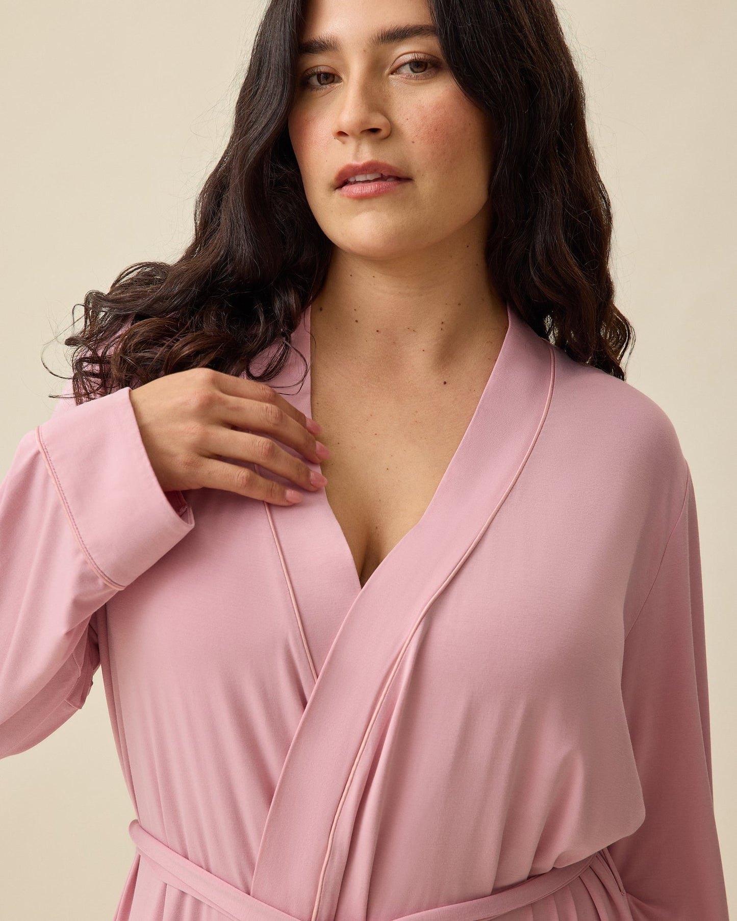 Clea Bamboo Robe | Light Mauve