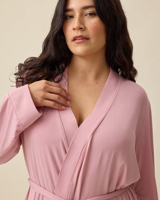 Clea Bamboo Robe | Light Mauve