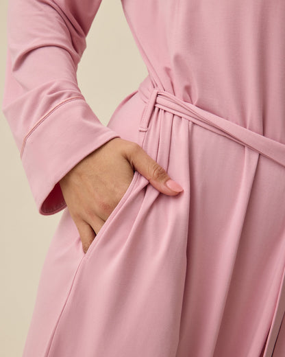 Clea Bamboo Robe | Light Mauve