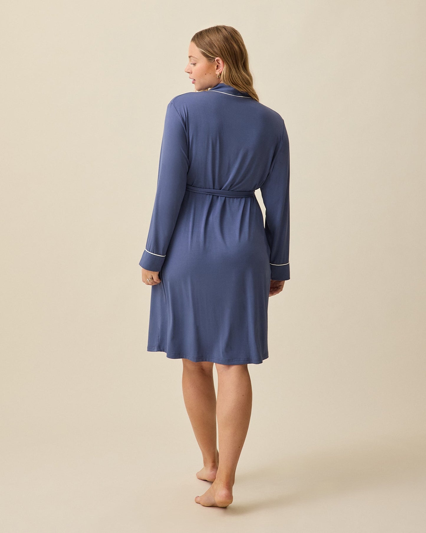 Clea Bamboo Robe | Slate Blue