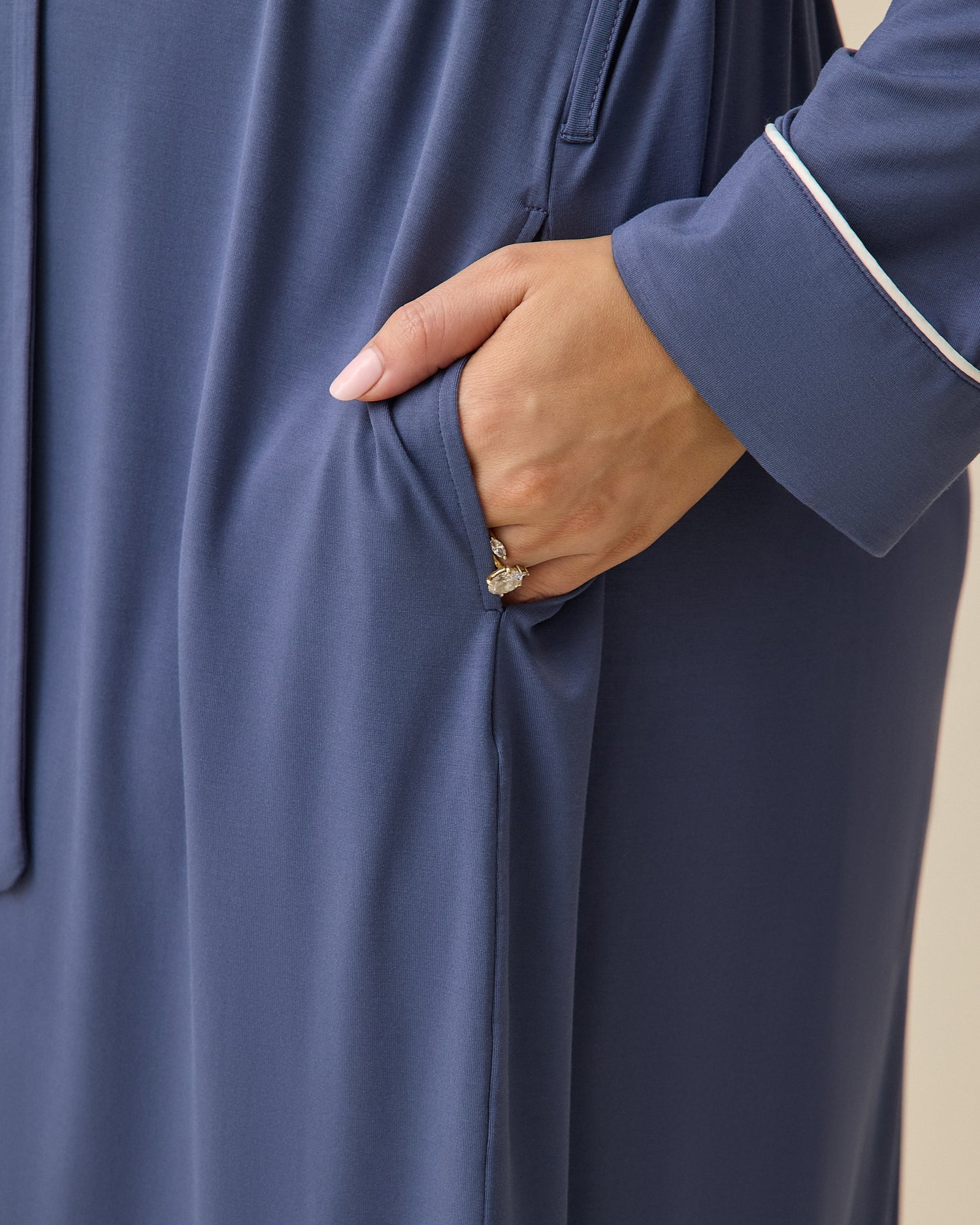 Clea Bamboo Robe | Slate Blue