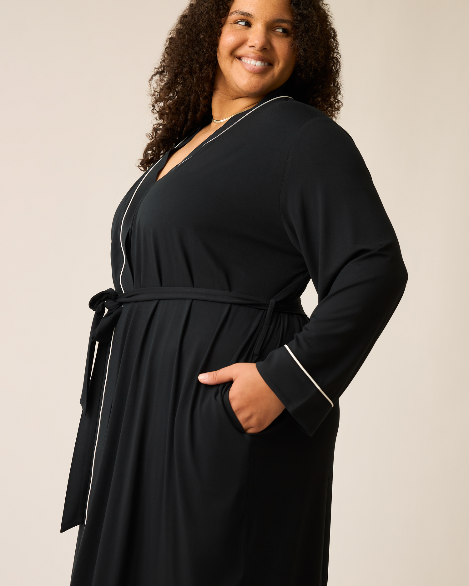 Clea Bamboo Robe | Black