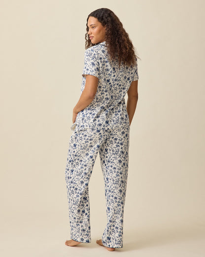 Cotton Bamboo Pajama Set | Navy Toile