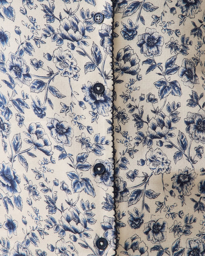 Cotton Bamboo Pajama Set | Navy Toile