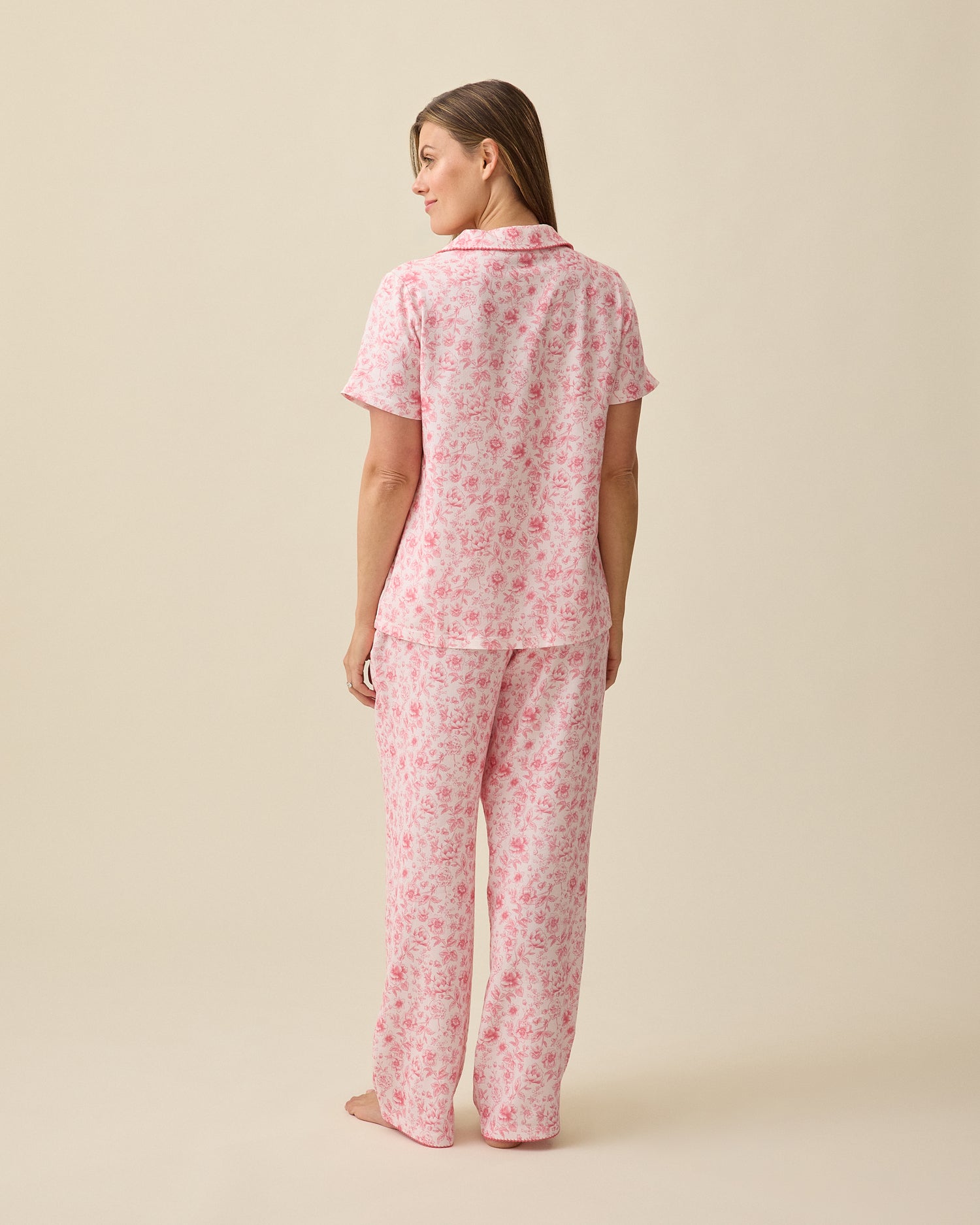 Cotton Bamboo Pajama Set | Pink Toile