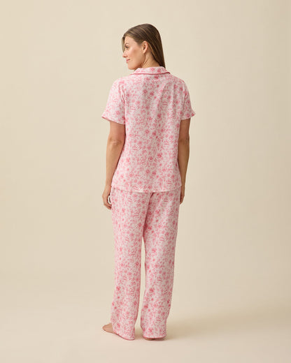 Cotton Bamboo Pajama Set | Pink Toile