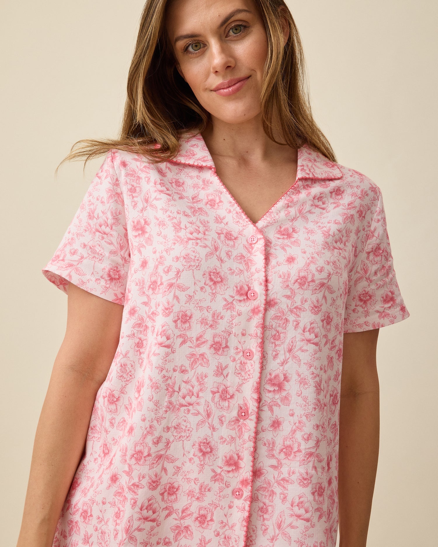 Cotton Bamboo Pajama Set | Pink Toile
