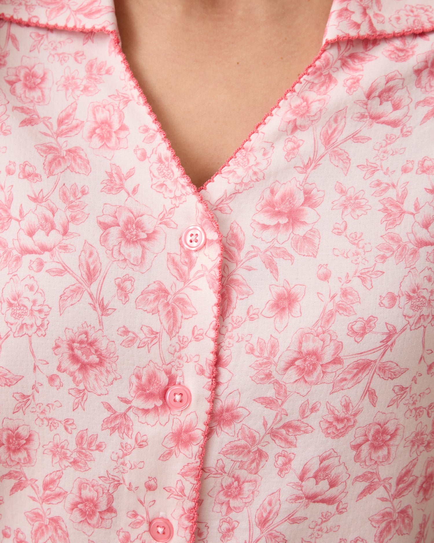 Cotton Bamboo Pajama Set | Pink Toile