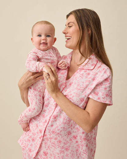 Cotton Bamboo Pajama Set | Pink Toile