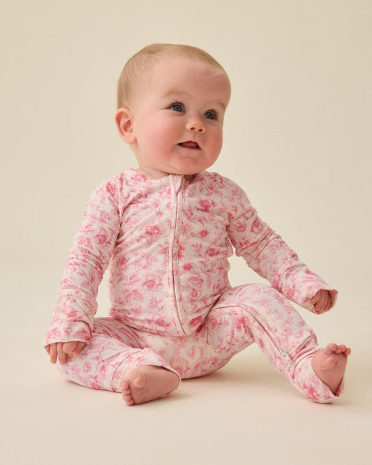 Bamboo Baby Pajama | Pink Toile