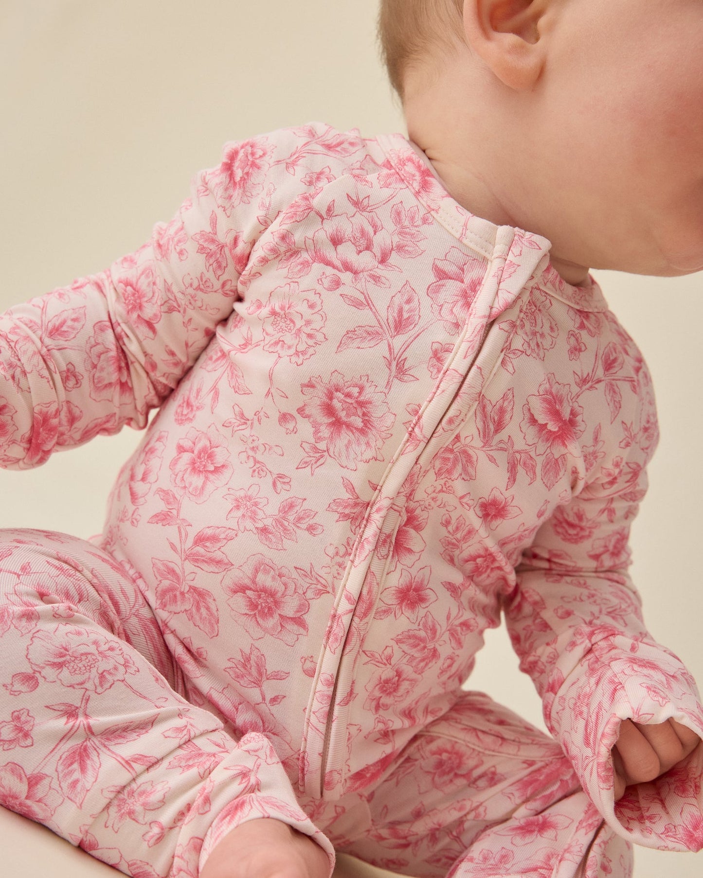 Bamboo Baby Pajama | Pink Toile