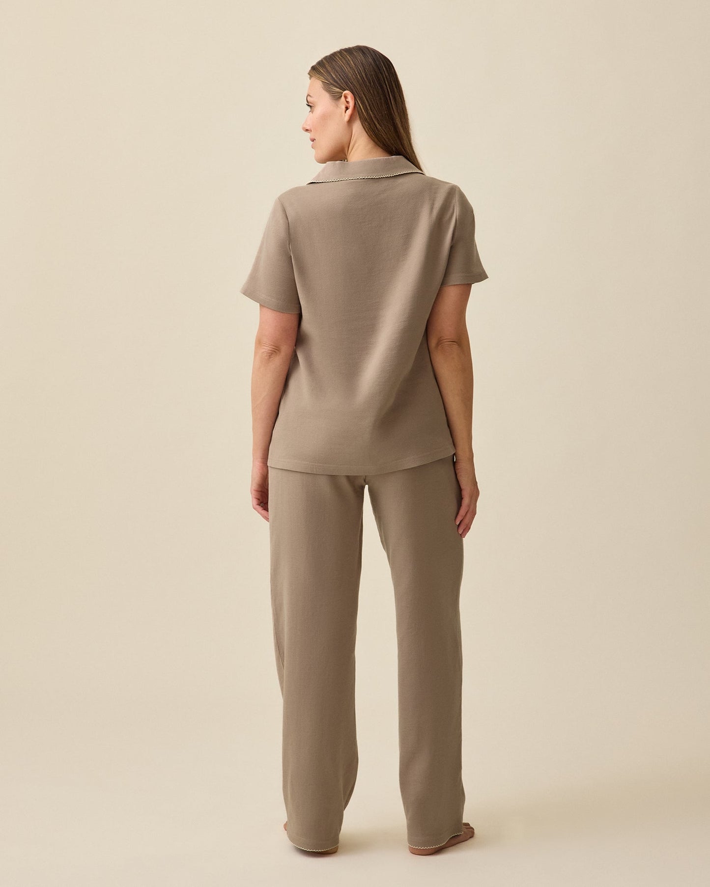 Cotton Bamboo Pajama Set | Taupe