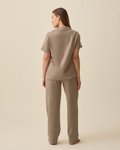 Cotton Bamboo Pajama Set | Taupe
