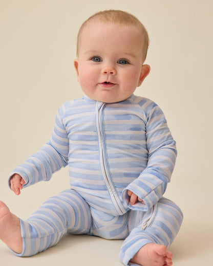 Bamboo Baby Pajama | Blue Watercolor