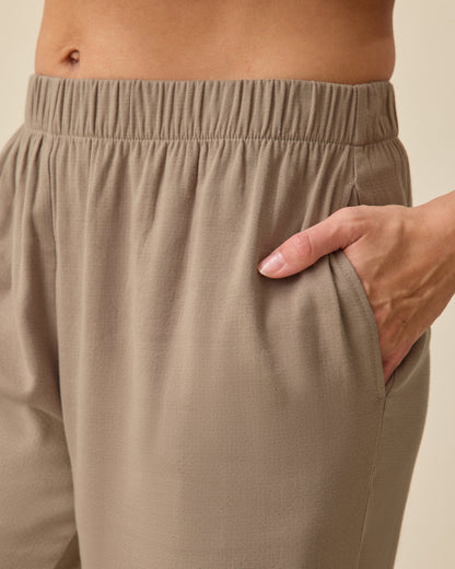 Cotton Bamboo Pajama Set | Taupe
