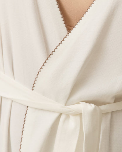 Cotton Bamboo Robe | Ivory