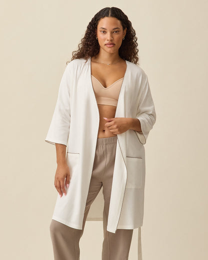 Cotton Bamboo Robe | Ivory
