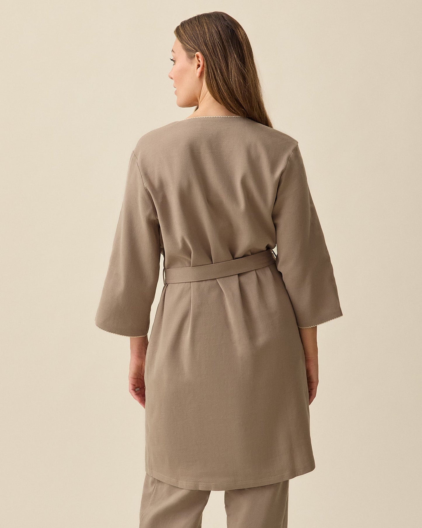 Cotton Bamboo Robe | Taupe