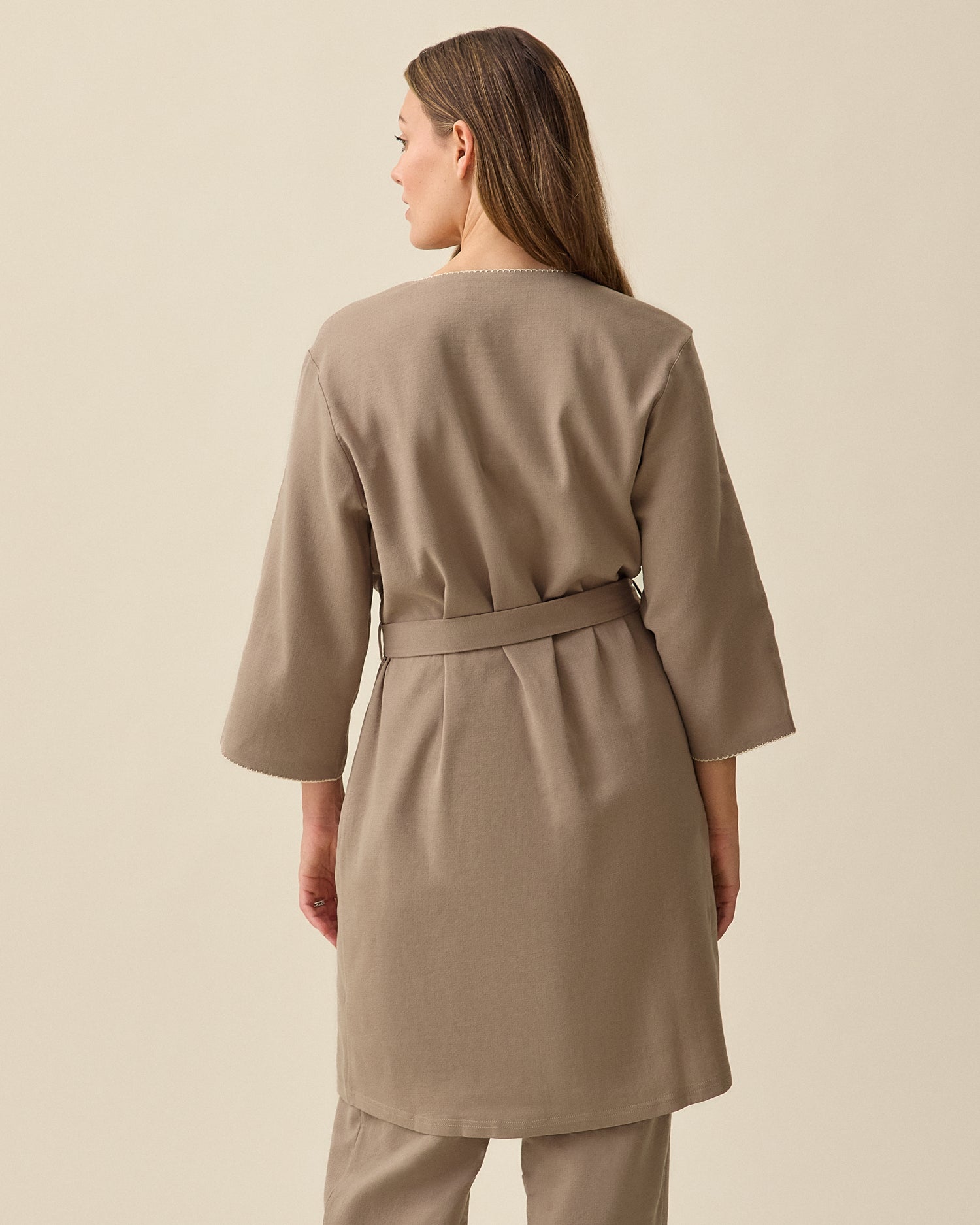 Cotton Bamboo Robe | Taupe