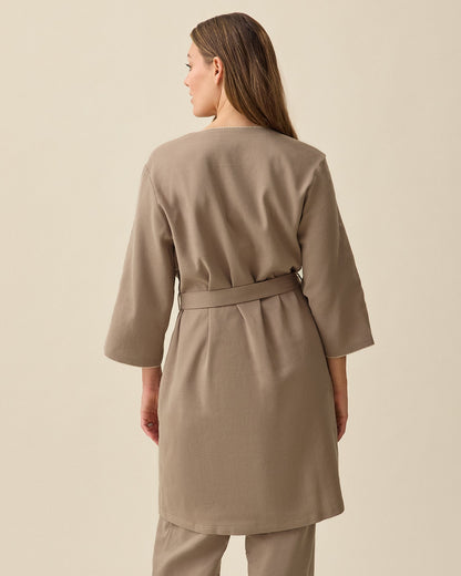 Cotton Bamboo Robe | Taupe