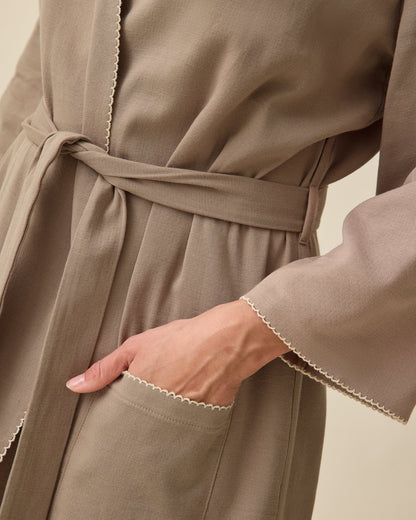 Cotton Bamboo Robe | Taupe