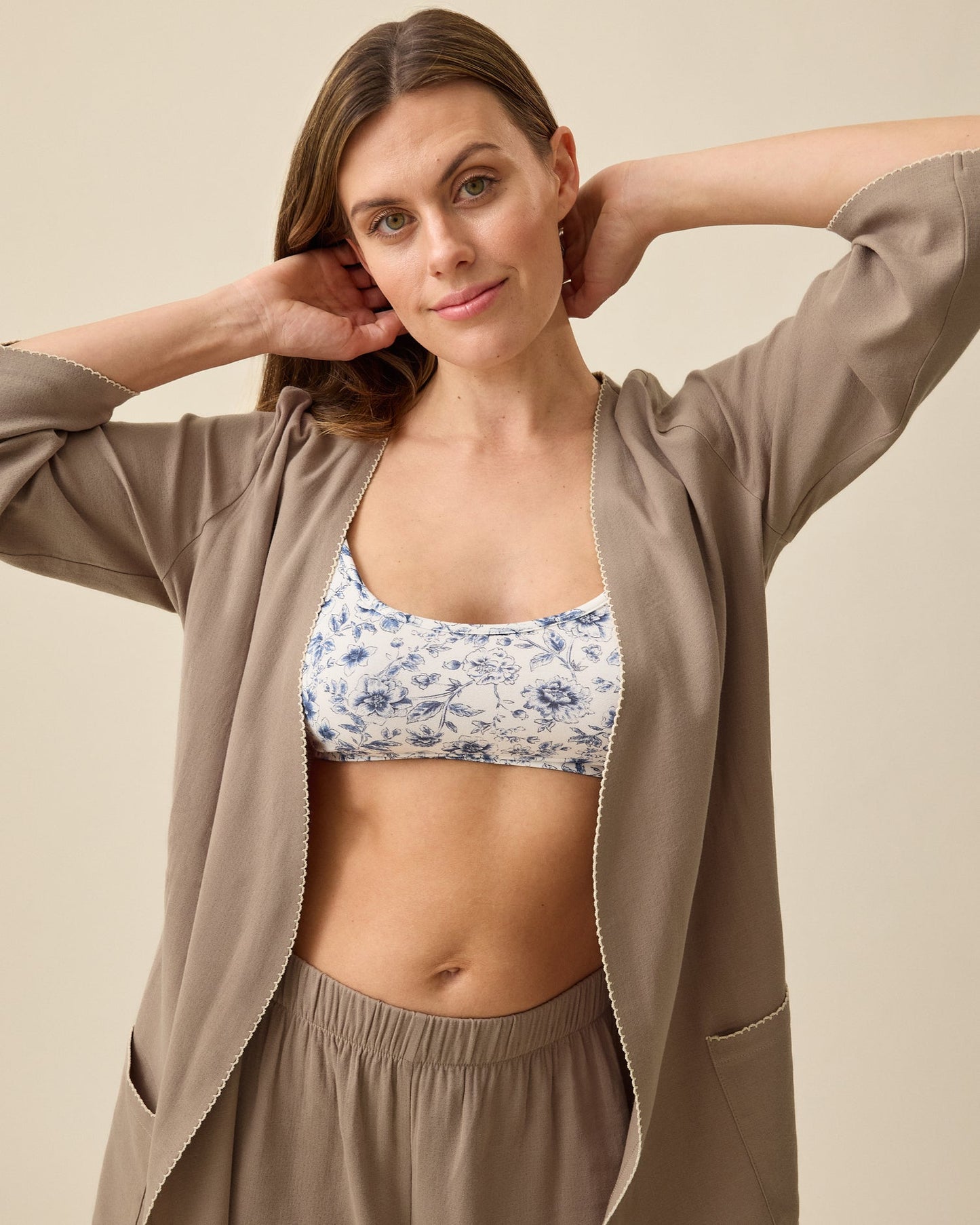 Cotton Bamboo Robe | Taupe