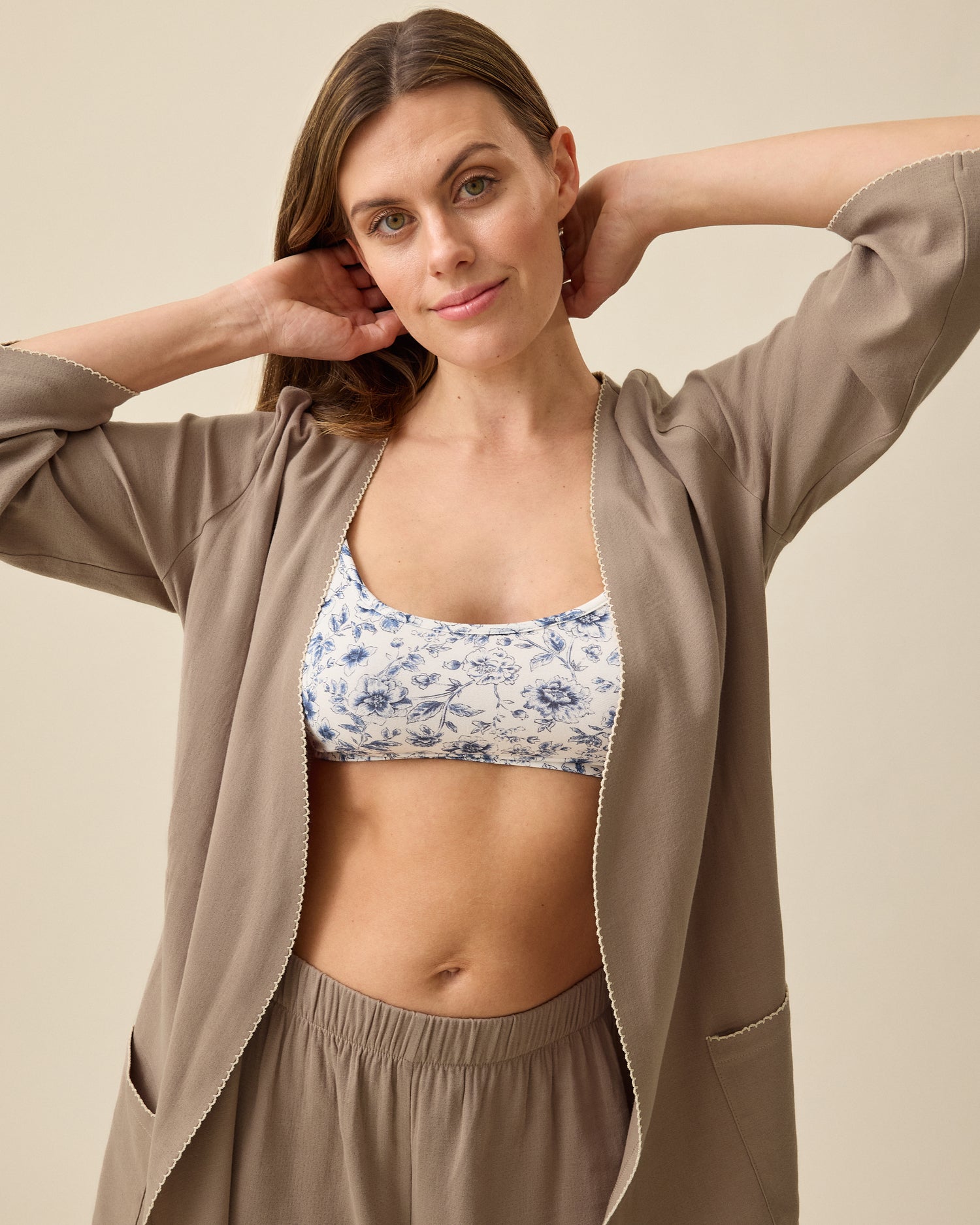 Cotton Bamboo Robe | Taupe